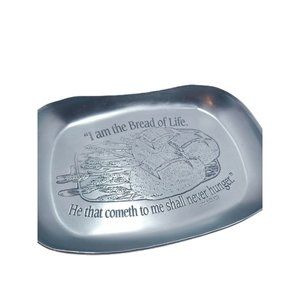 2003 Son Corp I Am The Bread Of Life John 6:35 Aluminum Metal Bread Tray Platter